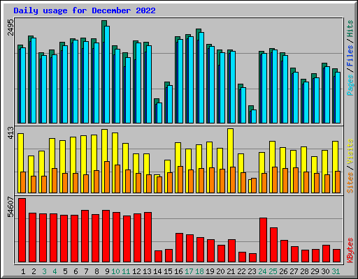 Daily usage for December 2022