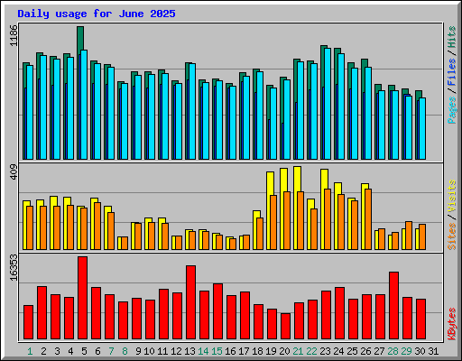 Daily usage for June 2025