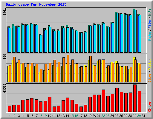 Daily usage for November 2025