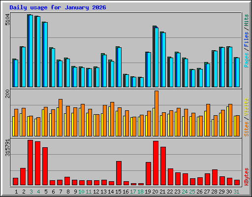Daily usage for January 2026