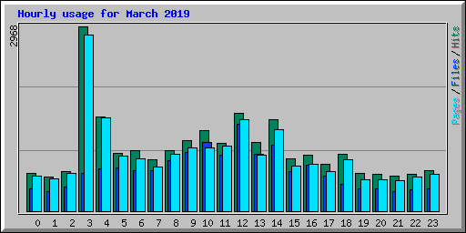 Hourly usage for March 2019