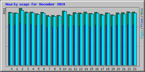 Hourly usage for December 2019