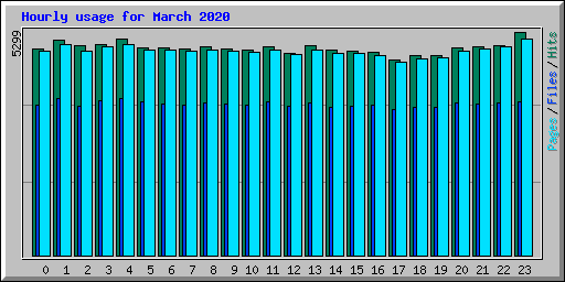 Hourly usage for March 2020