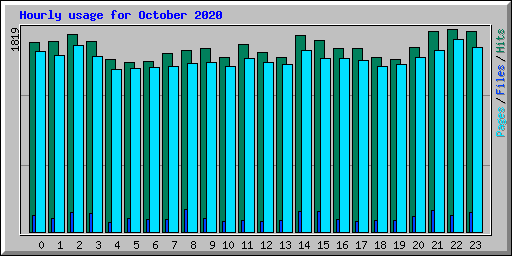 Hourly usage for October 2020