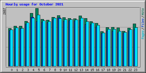 Hourly usage for October 2021