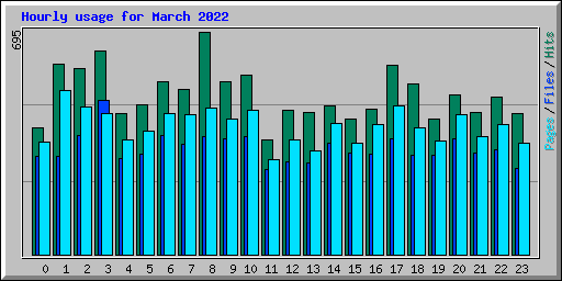 Hourly usage for March 2022