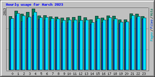 Hourly usage for March 2023