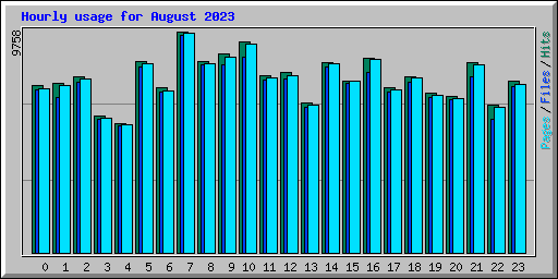 Hourly usage for August 2023