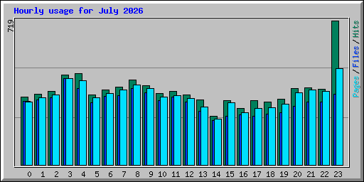 Hourly usage for July 2026