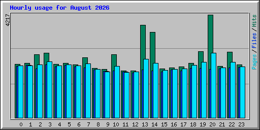 Hourly usage for August 2026